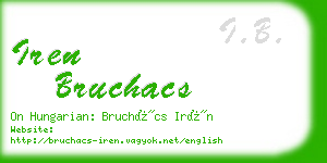 iren bruchacs business card